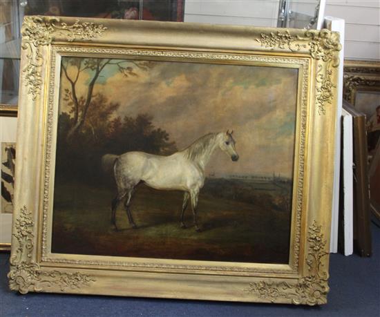 J.W. Webb (19th) Dapple grey horse in a landscape 25 x 31in.